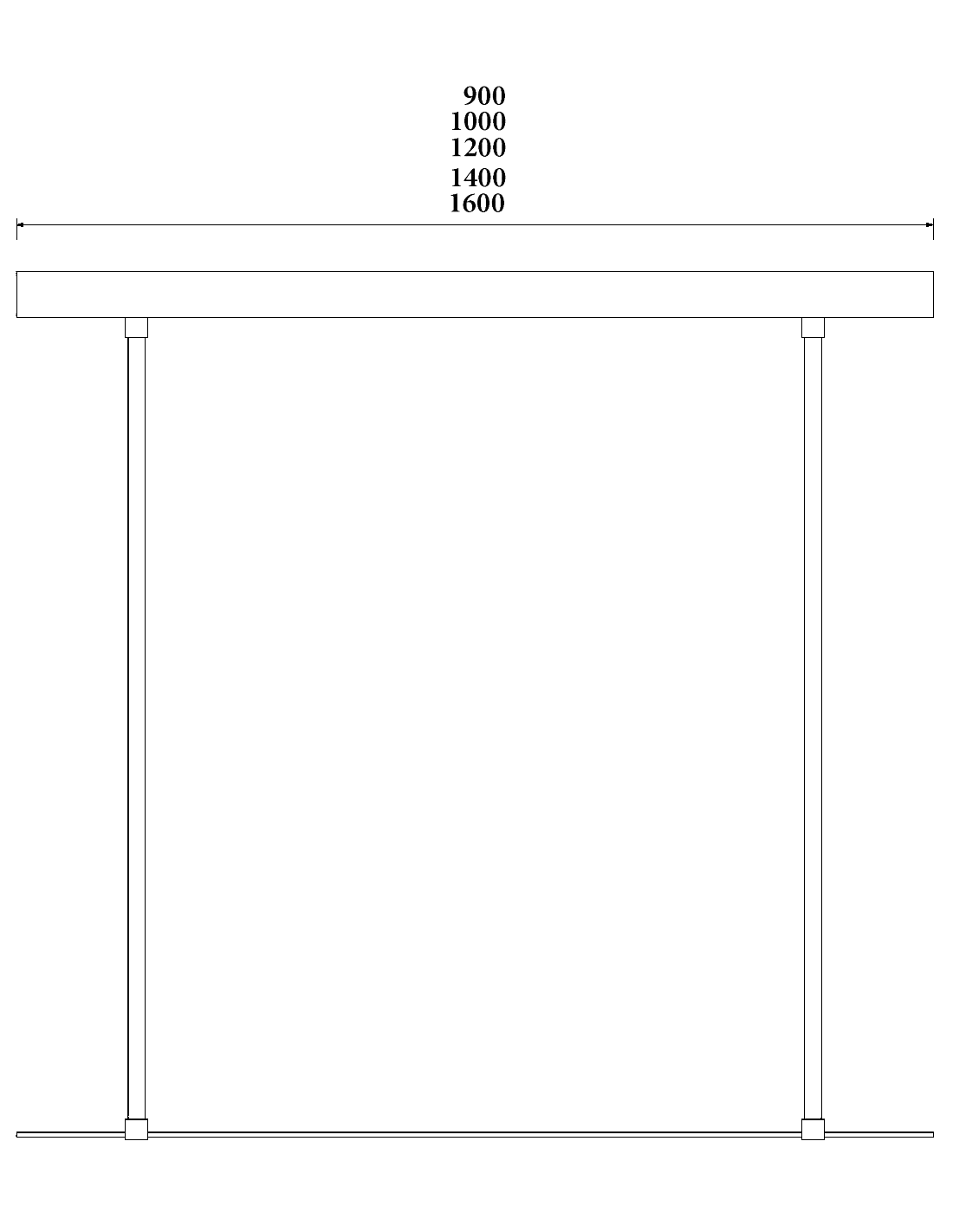 Sch&eacute;ma dimensions - Paroi de douche EXTATY 2